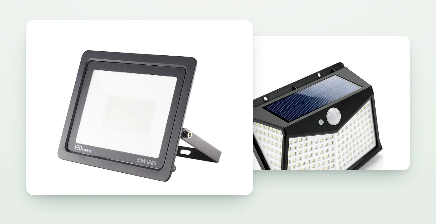Proiector LED de exterior: solar sau la curent si cati lumeni