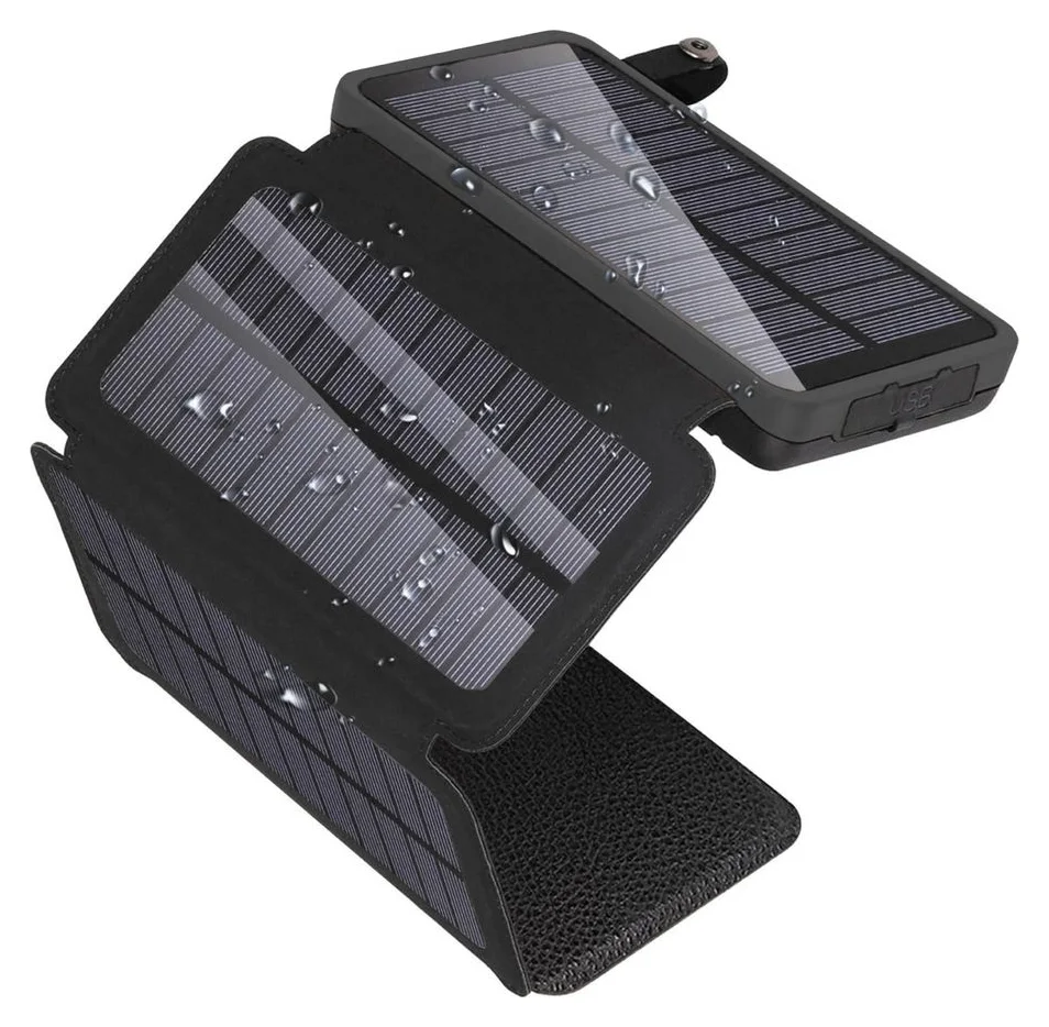 Baterie externa solara, 20.000 mAh, rezistenta la apa