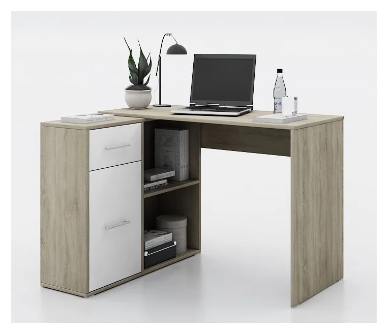 Birou de colt Irim Gamma cu raft incorporat, 112x50x77 cm