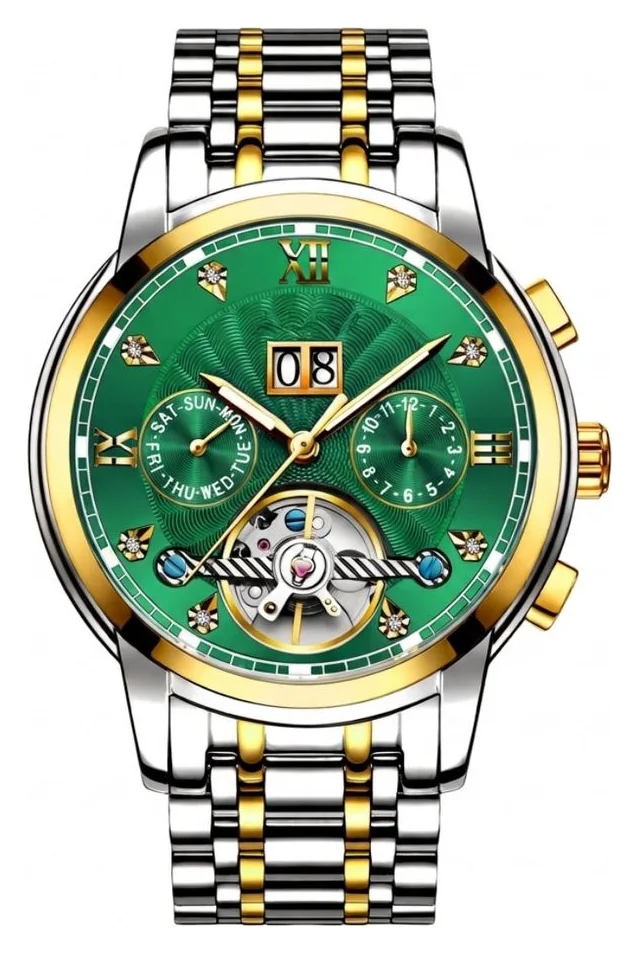 Ludora automatic, cristal safir, cadran verde