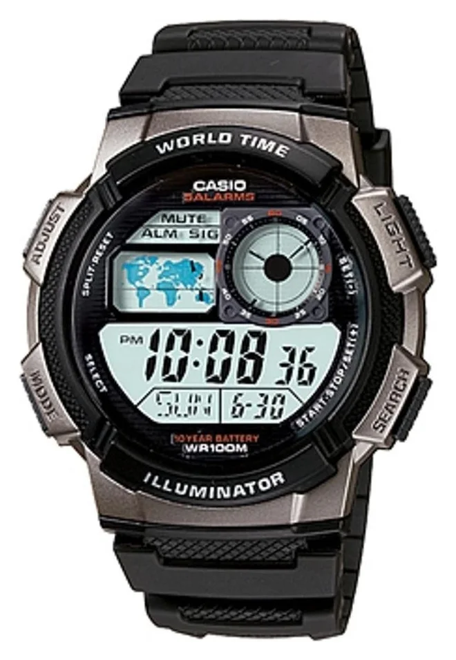 Casio Collection AE-1000W-1AVEF, 10 ATM, 9 functii