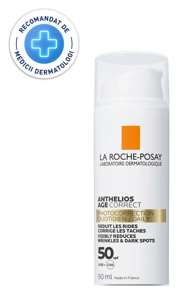 La Roche-Posay Anthelios Age Correct SPF 50, crema de fata cu protectie solara, 50 ml