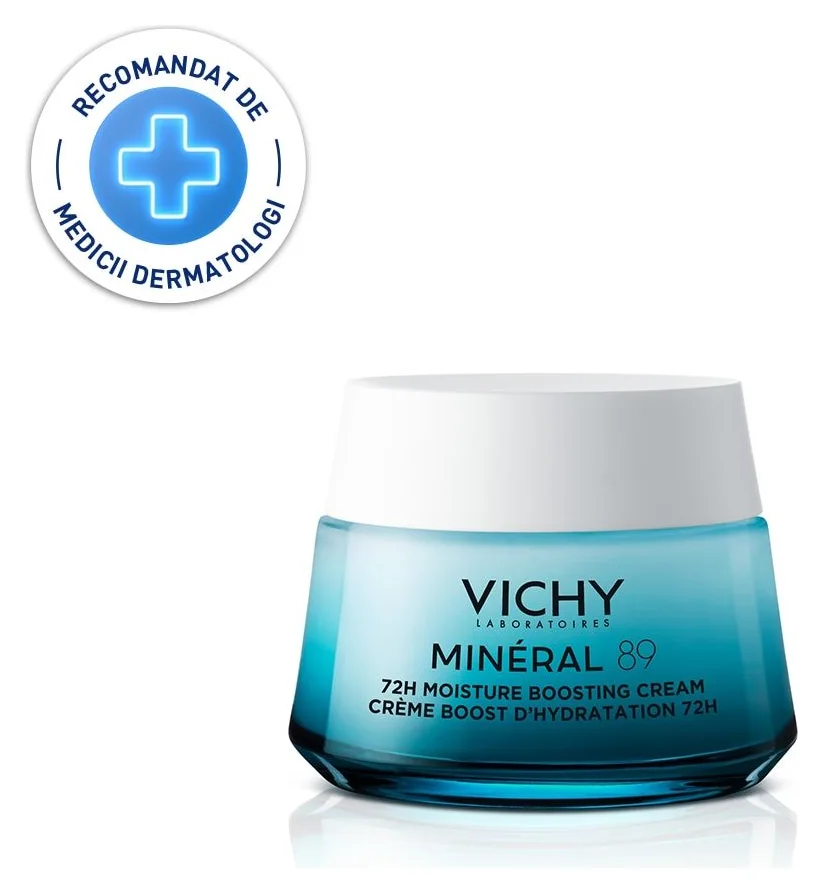 Vichy Mineral 89, crema intens hidratanta 72H cu acid hialuronic si niacinamida, 50 ml