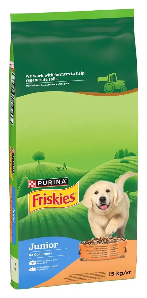 Friskies Junior pui si legume, 15 kg