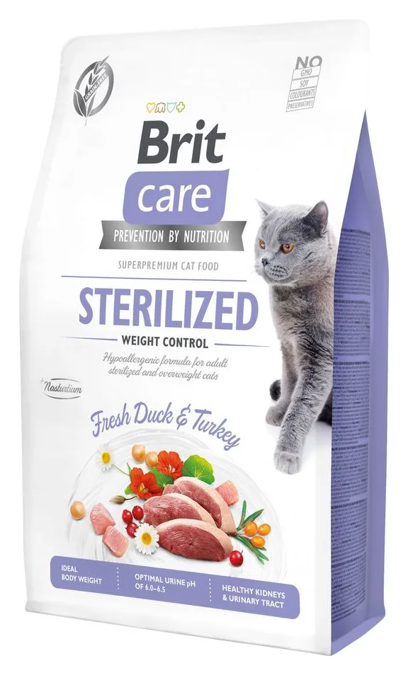 Brit Care fara cereale, Sterilized Weight Control, 2 kg