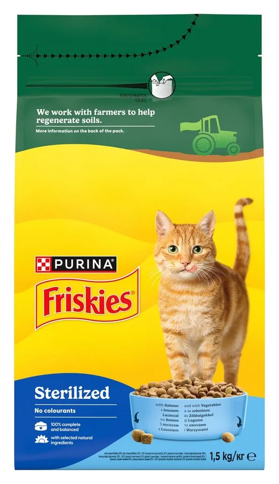 Friskies Sterilised somon si legume, 1,5 kg