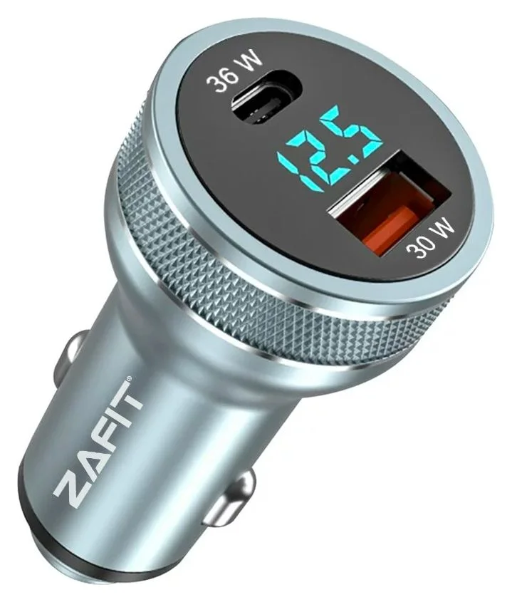 ZAFIT auto 66W, un port Type-C si un USB 3.0, aliaj de aluminiu