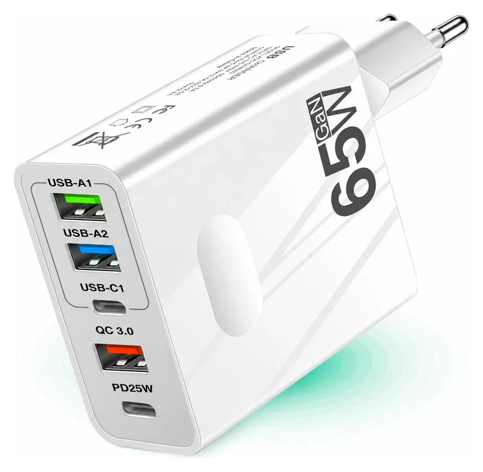 Timebox 65W, cinci porturi, 3 x USB si 2 x Type-C, QC 3.0