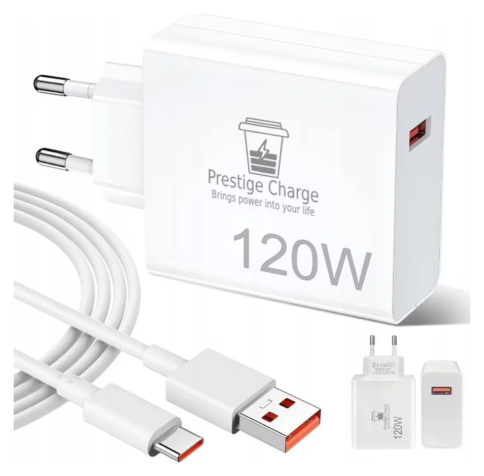 PRESTIGE CHARGE TurboCharge 120W pentru Xiaomi, cablu 6A inclus