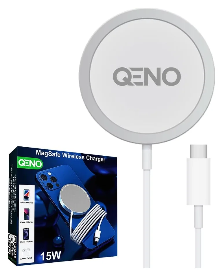 Qeno MagSafe 15W, incarcator magnetic, cablu Type-C de 1 m inclus