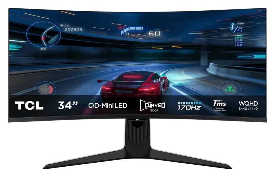 TCL 34R83Q, 34 inch, ultrawide, QD-Mini LED