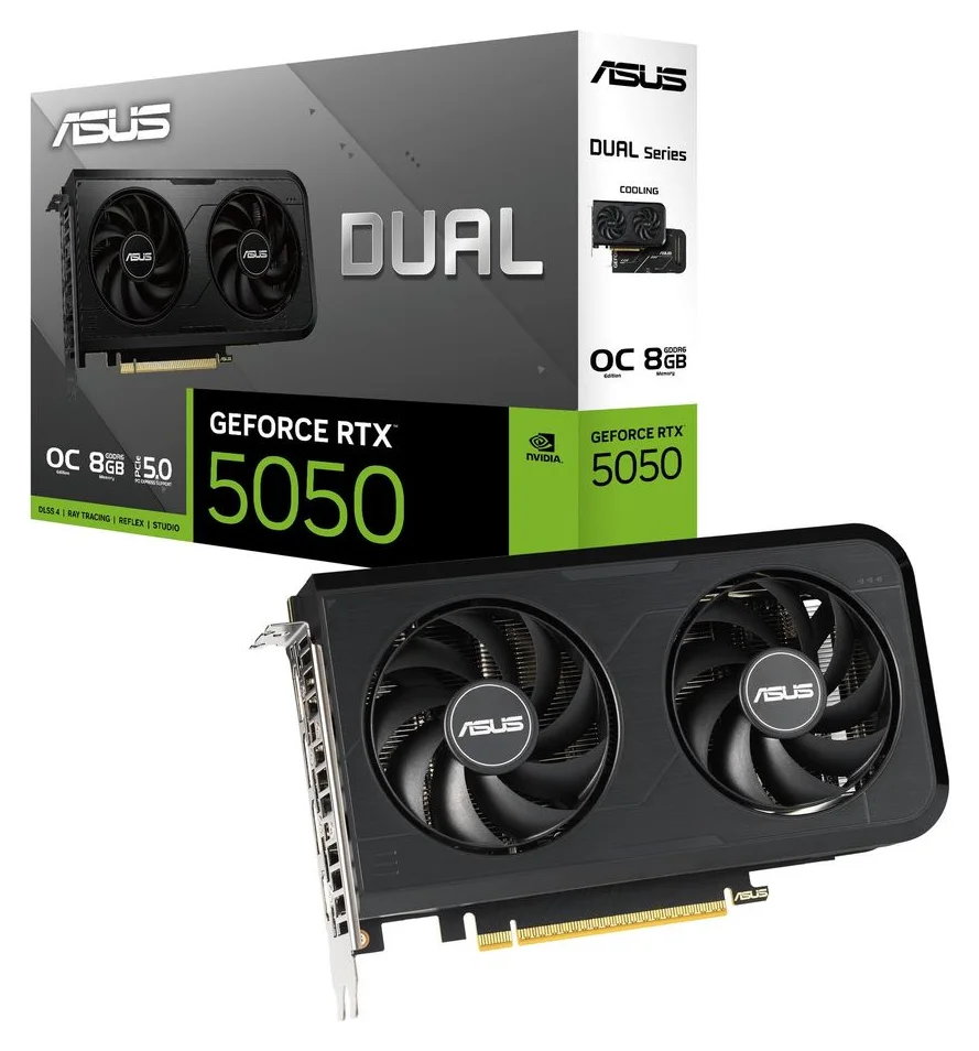 ASUS Dual RTX 5050 OC, 8 GB, 203 mm