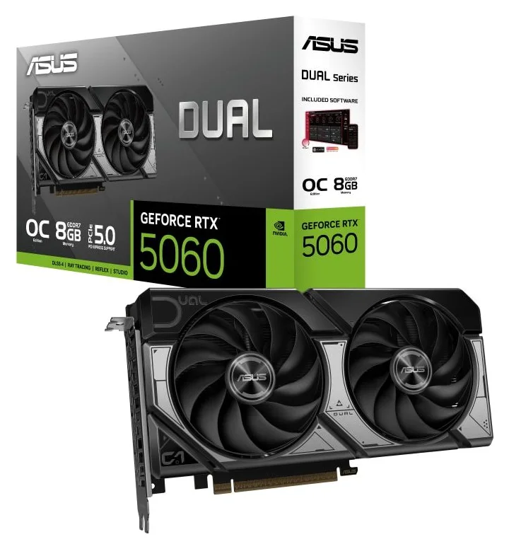 ASUS RTX 5060 DUAL OC, 8 GB GDDR7