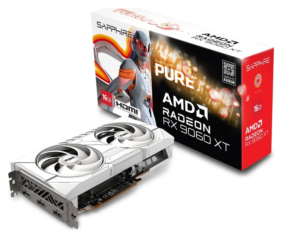 Sapphire PURE RX 9060 XT, 16 GB, sursa de 450 W