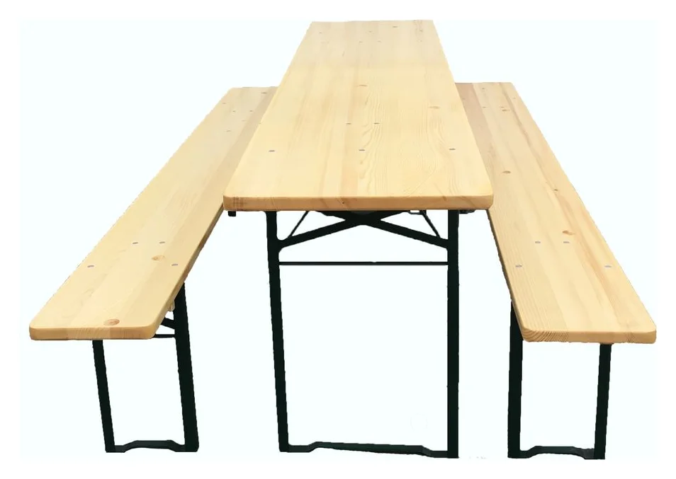 Set berarie STANDARD, lemn masiv de brad, masa 220x50 cm si 2 banci