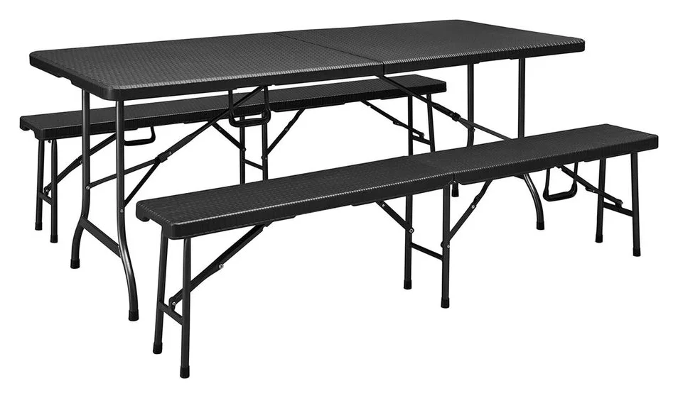 Set pliabil Kring Banquette, masa 180 cm si 2 banci