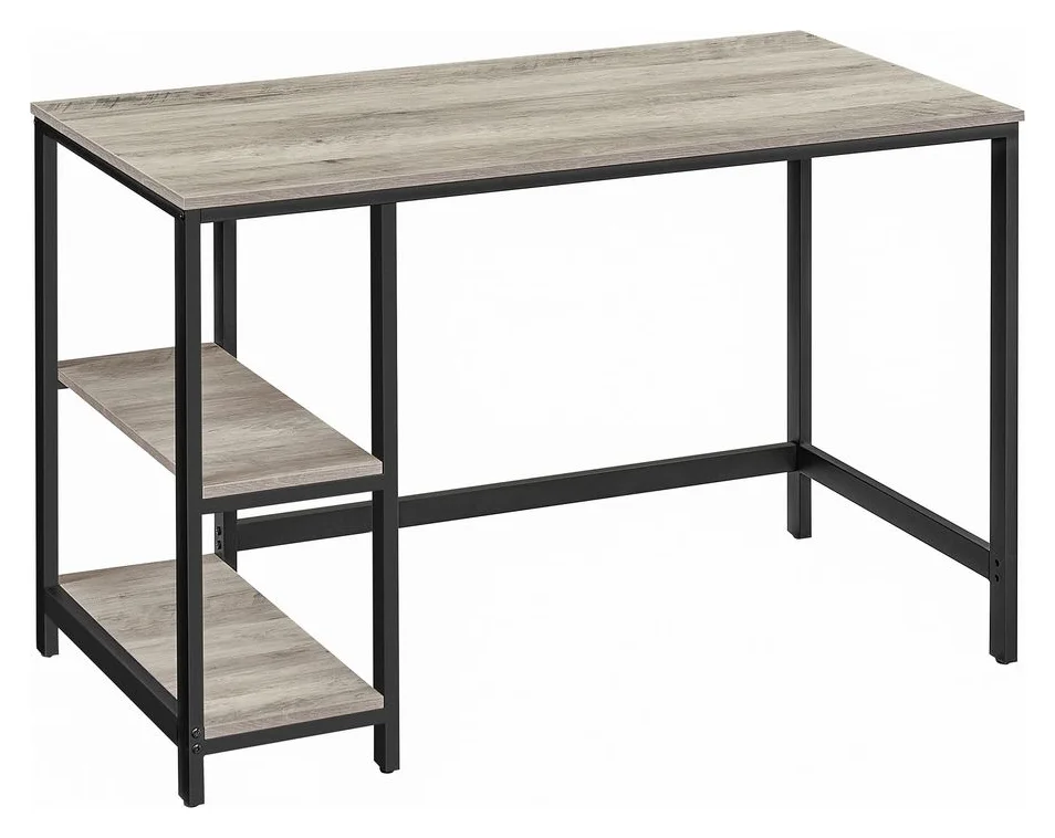 VASAGLE birou cu doua rafturi, cadru de otel, 120x60x75 cm